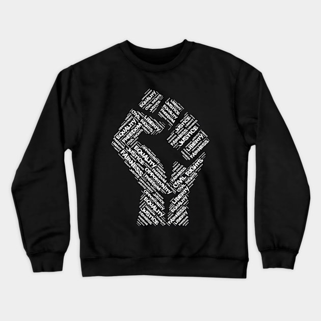 Civil Rights Black Power Fist Pride Crewneck Sweatshirt by TeeShirt_Expressive